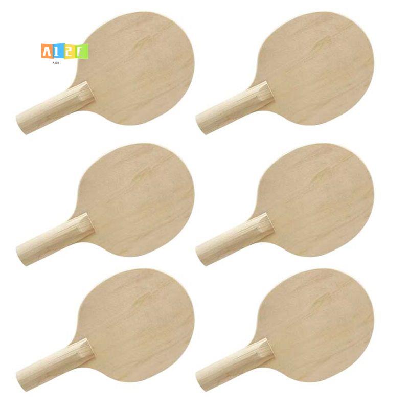 Table Tennis Kit - A12E-6Pcs Unpainted Wooden Table Tennis Paddles